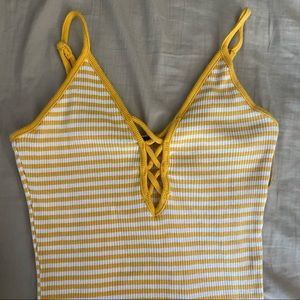 Yellow and white stripped tank top